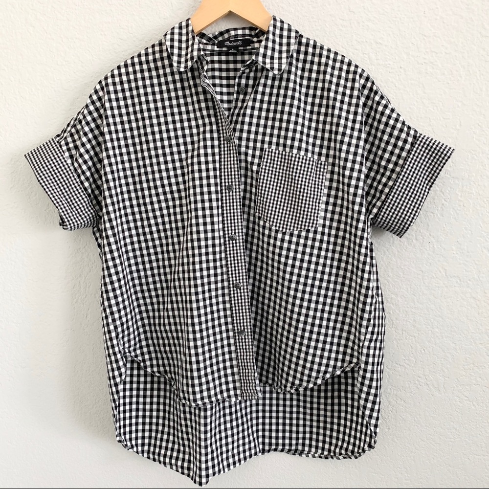 MADEWELL Gingham- play button down shirt